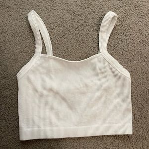 Colsie white ribbed crop tank top